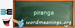 WordMeaning blackboard for piranga